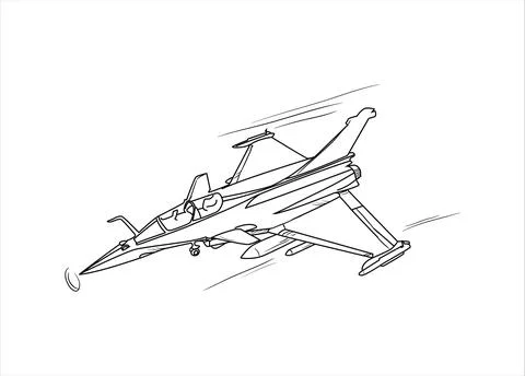 Airplane Drawing line art vector illustration for coloring book. Stockillustratie