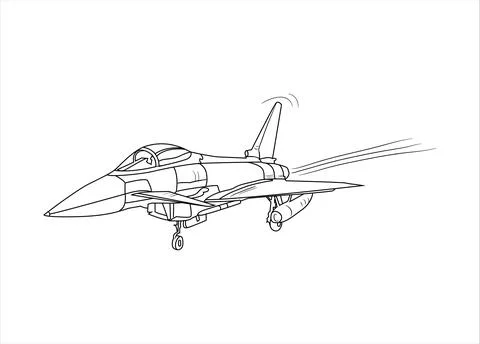 Airplane Drawing line art vector illustration for coloring book. Stockillustratie
