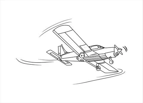 Airplane Drawing line art vector illustration for coloring book. Illustration