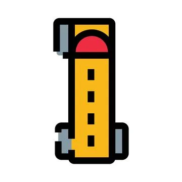 Airplane emergency evacuation slide deployment icon Stock Illustration