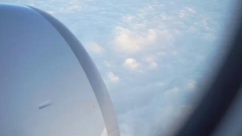 Airplane Engine Above Clouds Stock Footage 83598302