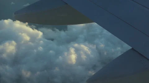 Airplane engine above the clouds (GRADED) 動画素材 61677464