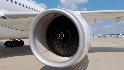 Airplane engine on the airfield Video stock 243999987