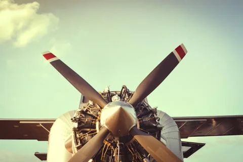 Airplane engine and Propeller Stock Photos