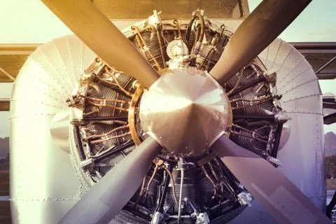 Airplane engine and Propeller Stock Photos