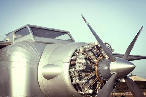 Airplane engine and Propeller Stock Photos