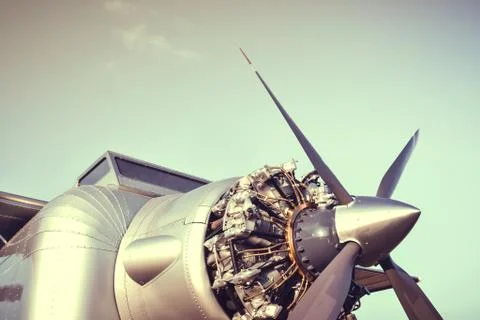 Airplane engine and Propeller Stock Photos