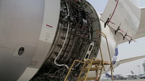 Airplane engine Stock Footage 77129427