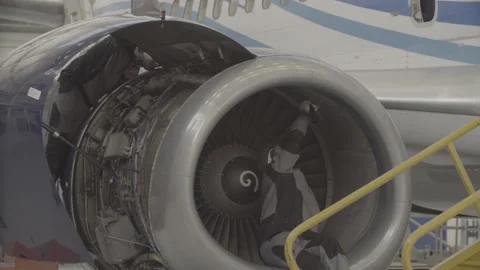 Airplane engine parsing Stock Footage 164473751