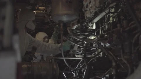 Airplane engine parsing Stock Footage 164475277