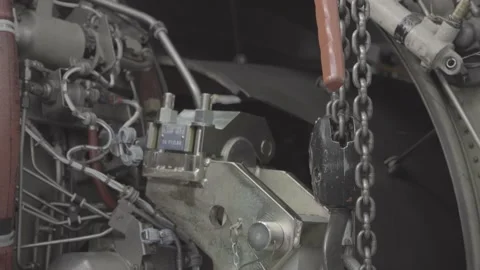 Airplane engine parsing Stock Footage 164475495