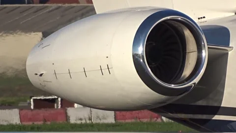 Airplane Engine Powered On Active Thrust Powerful Force Aircraft Stock Footage 248240968