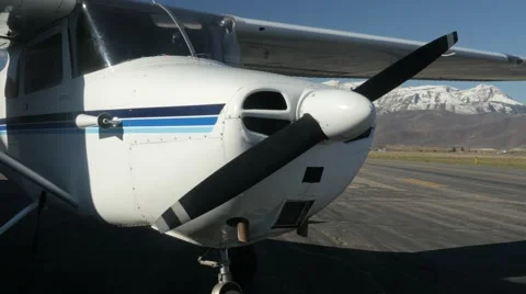 Airplane Engine Propeller Off 4k Stock Footage 48981122