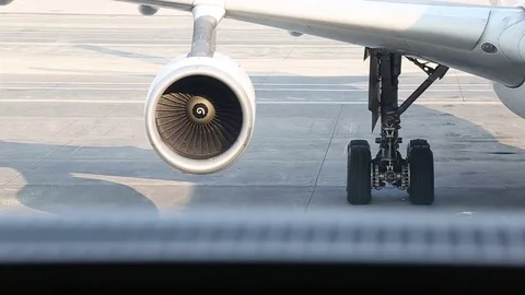 Airplane engine running Stock Footage 74101835