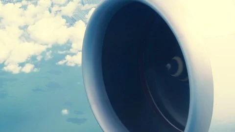 Airplane Engine Slow Motion Stock Footage 79854444