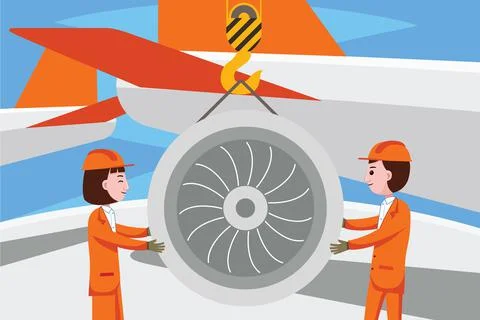 Airplane Engineer Profession Stock Illustration