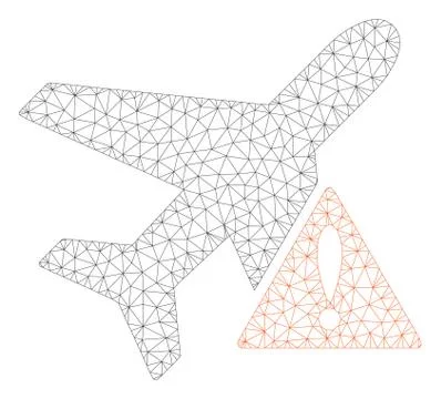 Airplane Error Polygonal Frame Vector Mesh Illustration Stock Illustration