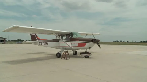 Airplane Exterior Start Up Stock Footage 46229880