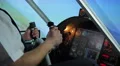 Airplane falling down after technical failure, scared pilot having heart attack HD Footage