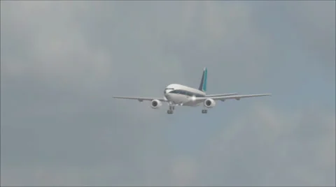 Airplane on final approach Stock Footage 36678941