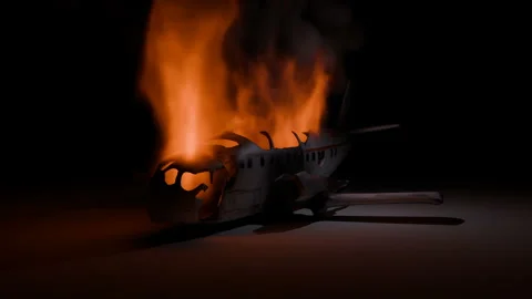 Airplane fire Stock Footage 297238573