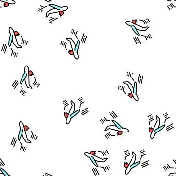 Airplane fire test vector seamless pattern Stockillustratie