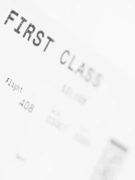 Airplane first class ticket 스톡 사진