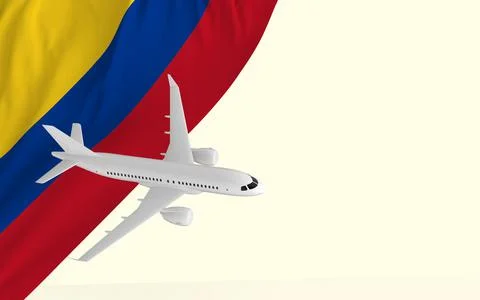 Airplane flag 3d image Stock Photos