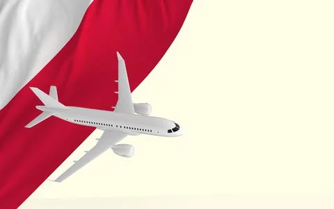Airplane flag 3d image Stock Photos