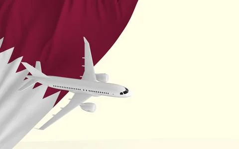 Airplane flag 3d image Stock Photos