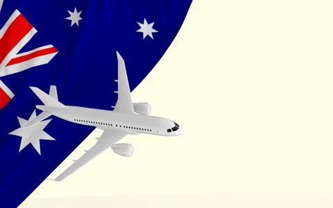 Airplane flag 3d image Stock Photos