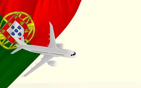 Airplane flag 3d image Stock Photos