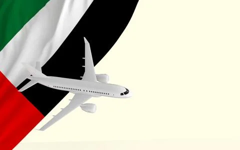 Airplane flag 3d image Stock Photos