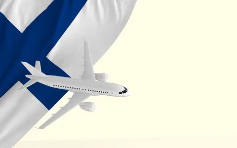 Airplane flag 3d image Stock Photos