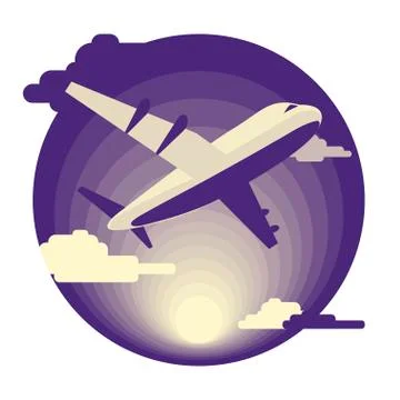 Airplane in flat design Stock Illustration