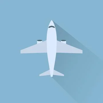 Airplane flat icon Illustrazione stock