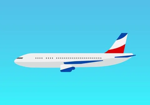 Airplane flat style vector illustration. Stock Illustration