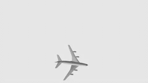 Airplane flies in a circle from left to right, Top View, Alpha Channel Stock Footage 270573551