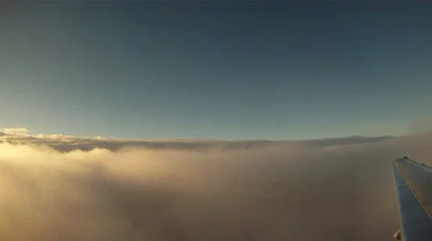 Airplane flies into clouds - side window Video stock 24674604