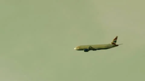 Airplane Flies Off Stock Footage 12779443