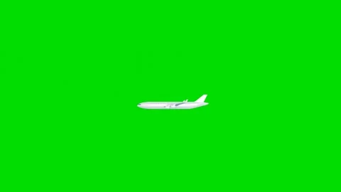 Airplane flies from one end of the frame to the other on a green screen. animati Stock Footage 246047529