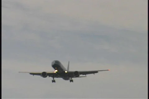 Airplane Flies Overhead Jet Airline Stock Footage