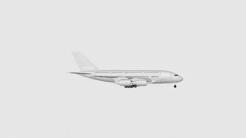 Airplane flies past from left to right, Side View, Alpha Channel, Exclusive Stock Footage 270573154