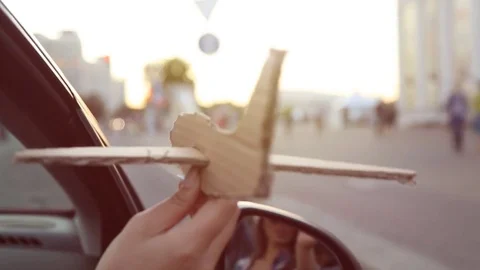 Airplane flies in the wind Stock Footage 82457367