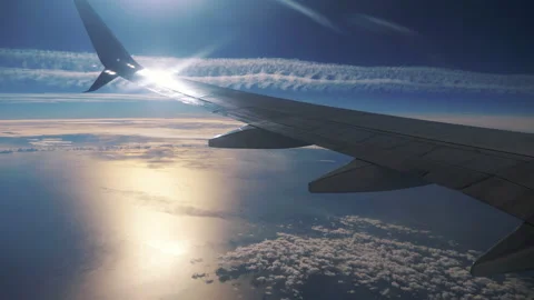 Airplane flight in 4K slow motion 60fps Video stock 149355518