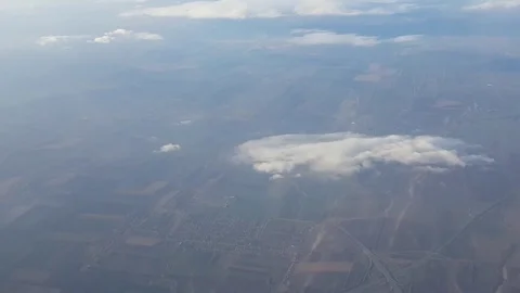 Airplane flight above the clouds in timelapse Video stock 71200549