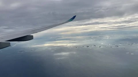 Airplane Flight Above White Clouds In A Steady Condition. Stock Footage 153972533