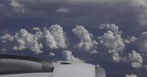 Airplane flight and beautiful white clouds, 4K Stock Footage 221261597