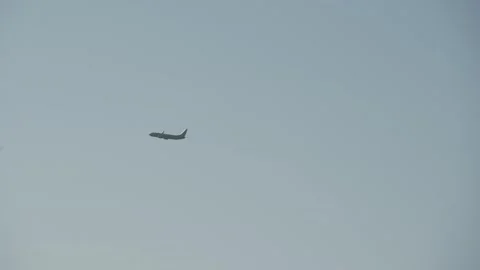 Airplane in flight, blue sky Stock Footage 278395973