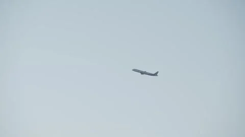 Airplane in flight, blue sky Stock Footage 278396013